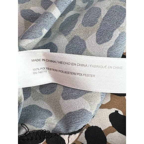 Eloquii Plus Size Blouse Size 20‎ Animal Print Ruched L/S V-Neck Casual Work - Picture 8 of 15